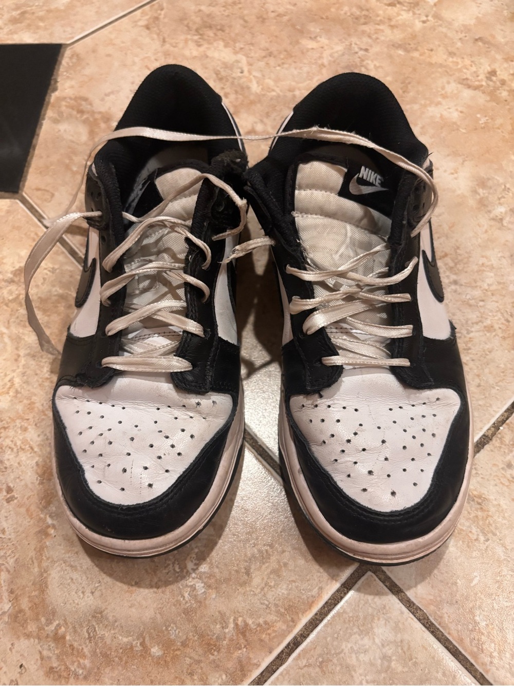 Nike Kids Black and White Low-Top Sneakers